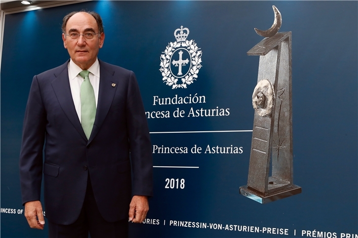 Ignacio Galán durante la ceremonia de entrega de los Premios Princesa de Asturias 2018