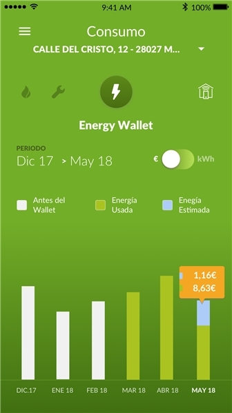 Detalle APP Energy Wallet