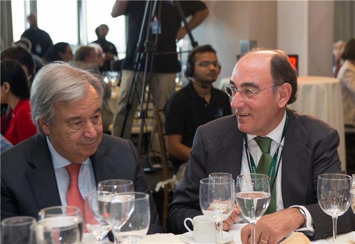 Antonio Guterres e Ignacio Galán, en la ONU