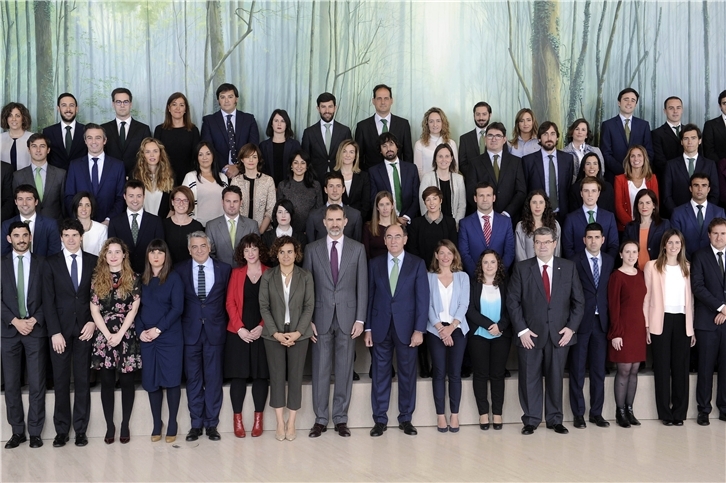 El Rey visita la exposición sobre EE.UU. en la Torre Iberdrola de Bilbao