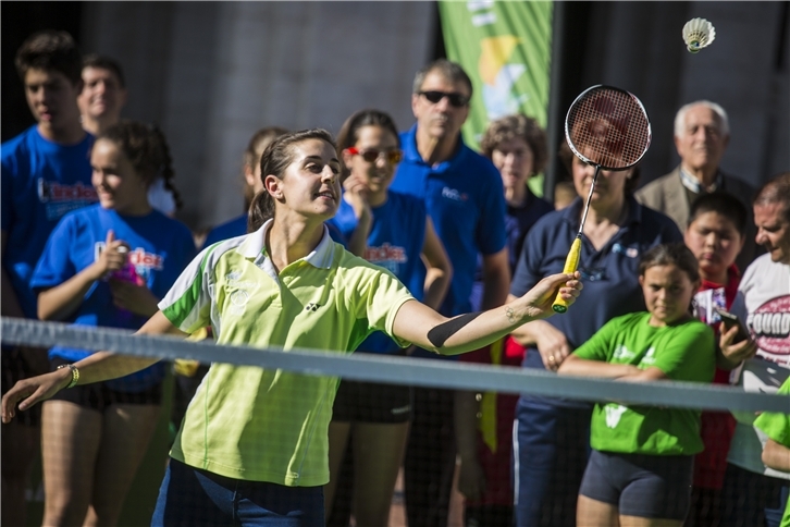 Carolina Marín en el Tour 'Mujer, Salud y Deporte' de Valladolid