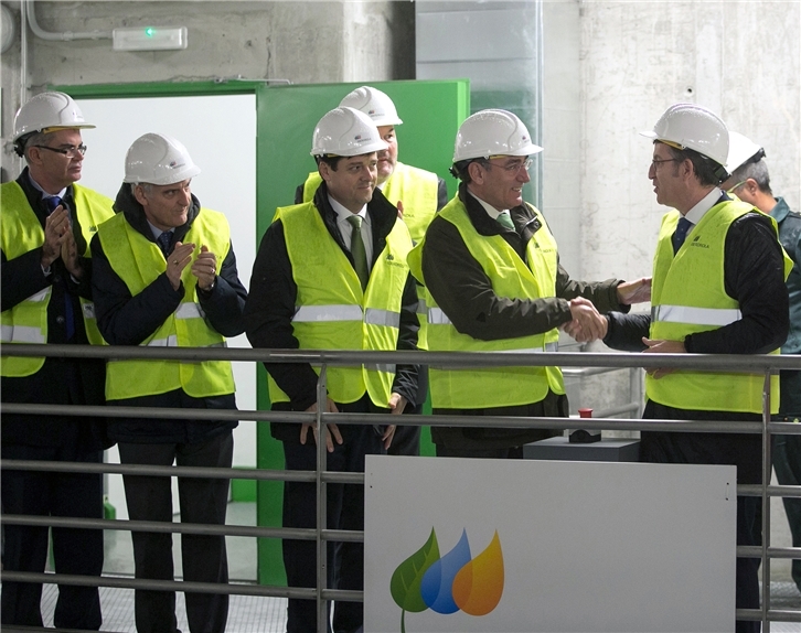 El presidente de Iberdrola, Ignacio Galán, y el presidente de la Xunta de Galicia, Alberto Núñez Feijóo, inauguran la nueva central hidroeléctrica de San Pedro II