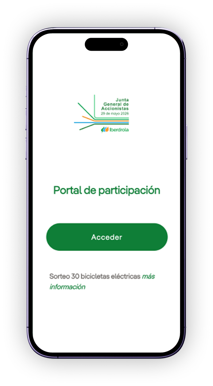 Pantalla inicial del Portal de participación para representantes