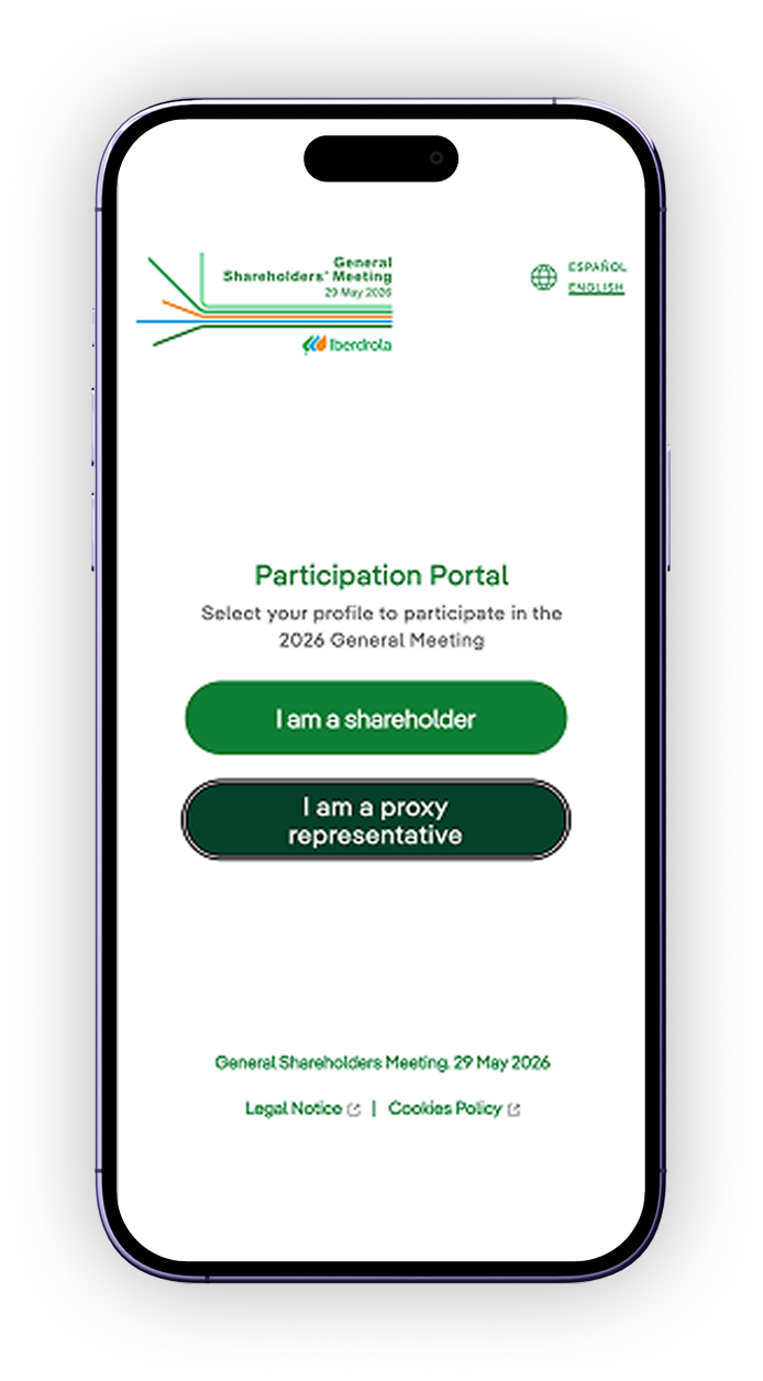 Participation portal screen with the I am a proxy option