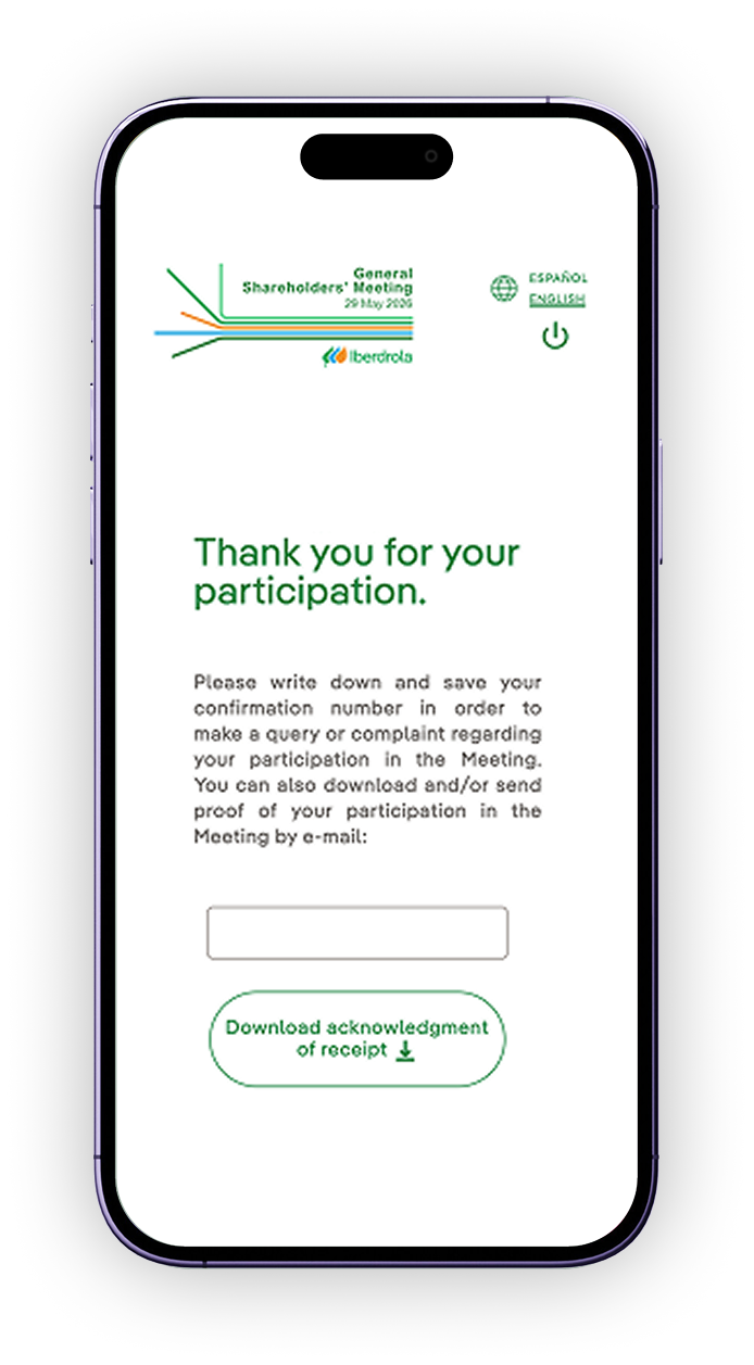 Participation portal screen with access to the prize draw