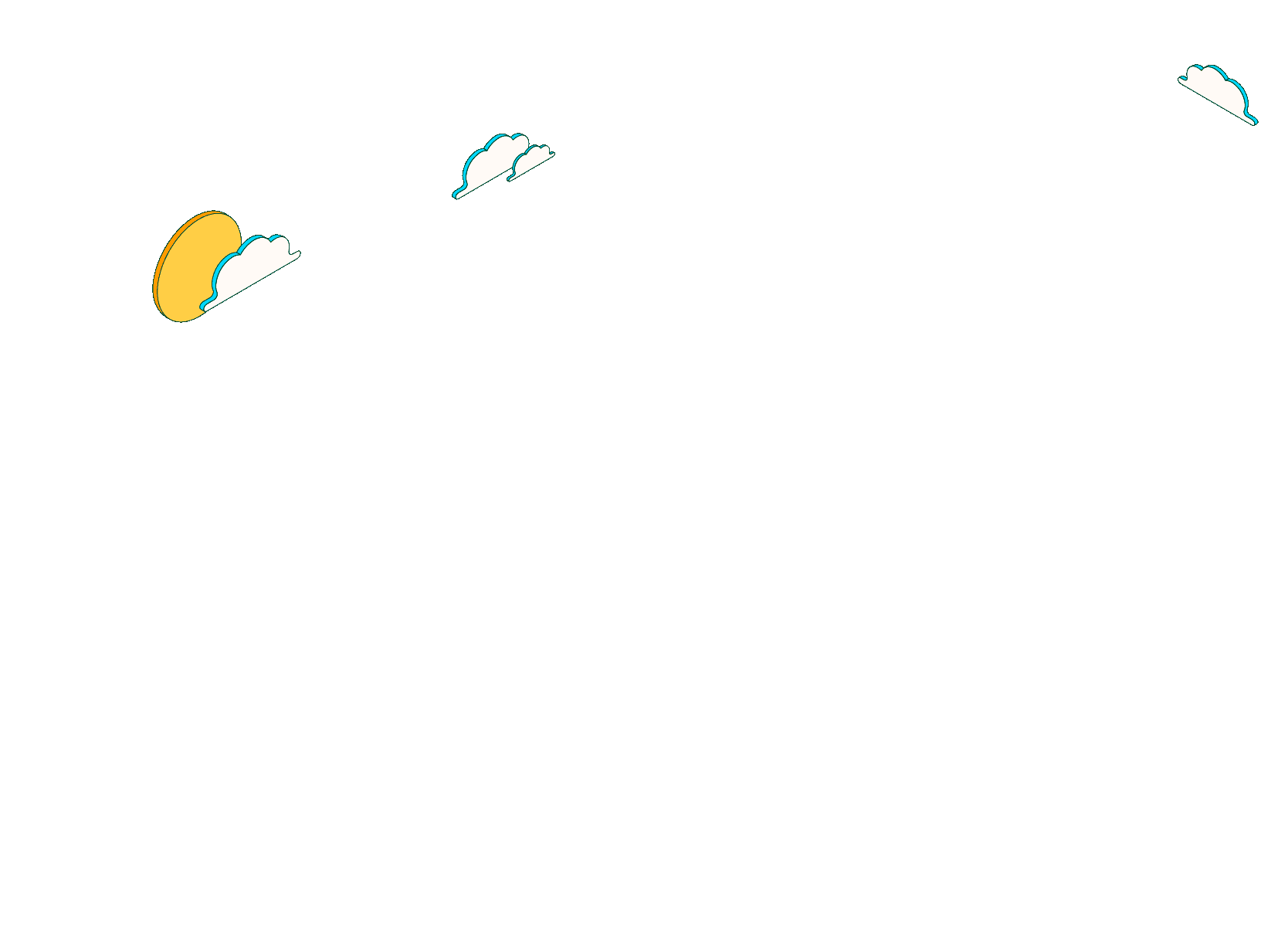 Ilustração de nuvens se movendo lentamente